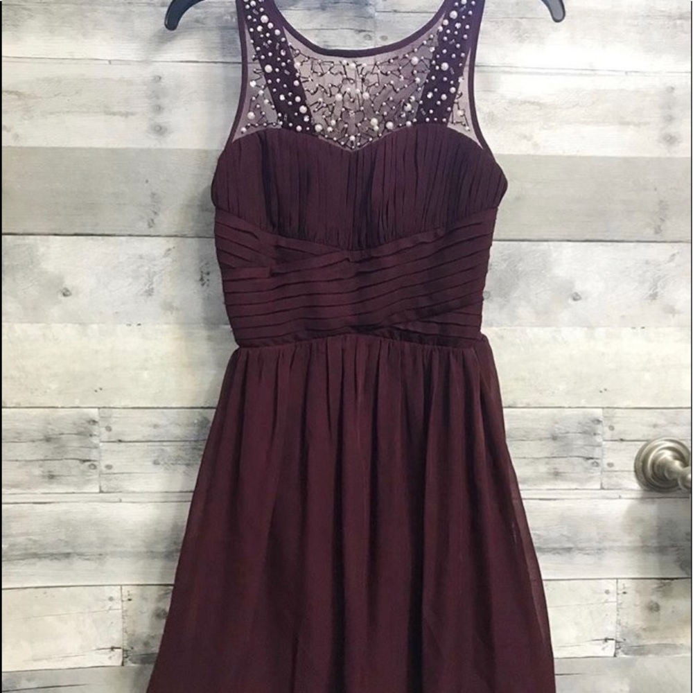 burgundy dress